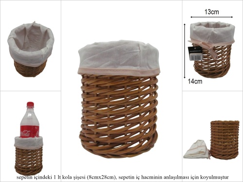 sd52616 yuvarlak söğüt malzeme hasır sepet - 