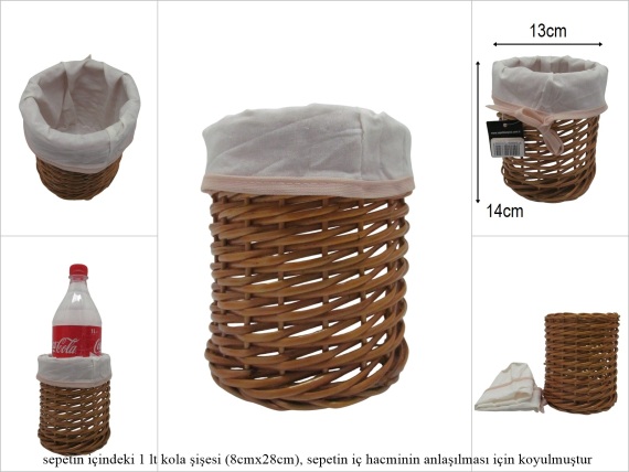 sd52616 yuvarlak söğüt malzeme hasır sepet - 1