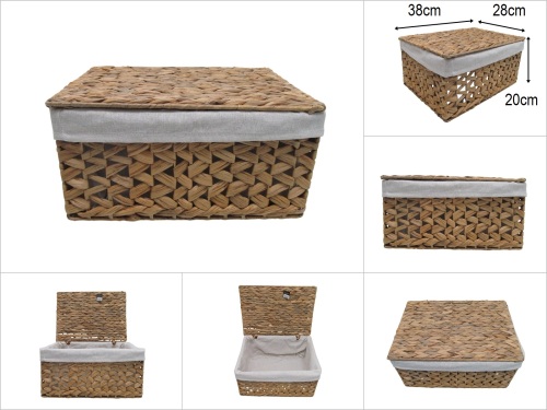 sd52619 kapaklı no3 dikdörtgen hasır sepet - 