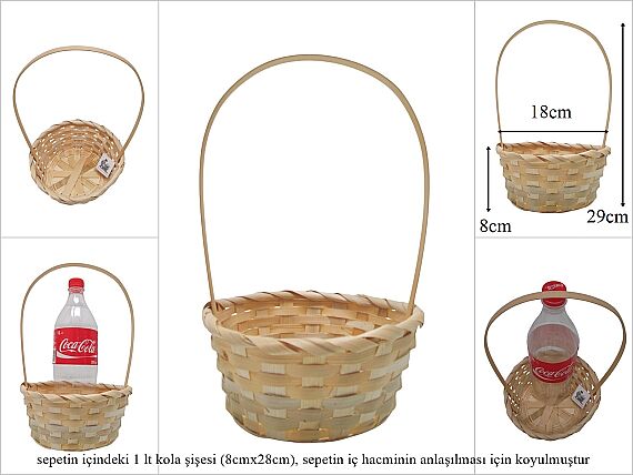 sd52640/YK üstten saplı yuvarlak no2 bambu sepet 75 ADET - 1