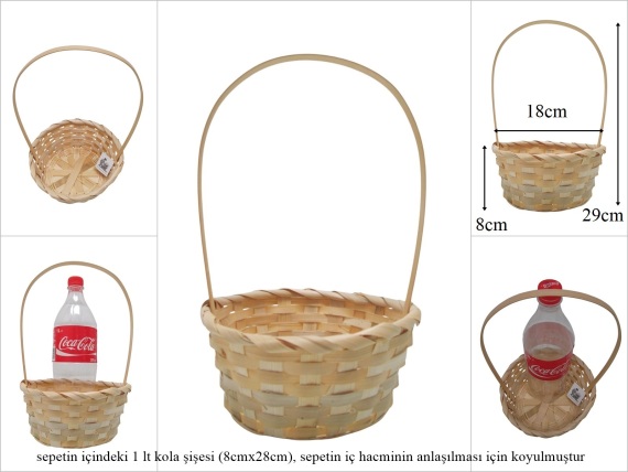 sd52640 üstten saplı yuvarlak no2 bambu sepet - 1