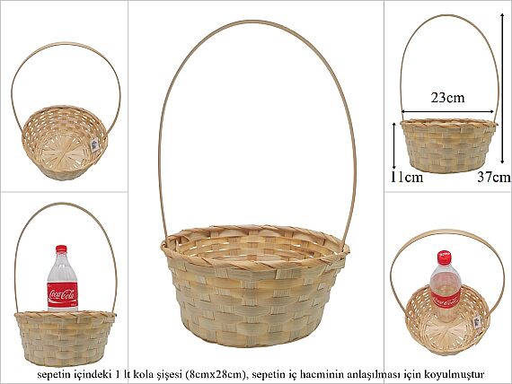 sd52642/YK üstten saplı yuvarlak no4 bambu sepet 60 ADET - 1