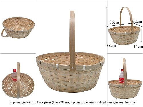 sd52645/K sapı katlanan oval no2 bambu sepet 48 ADET - 48 ADETLİ KOLİ FİYATI %23 İNDİRİMLİ