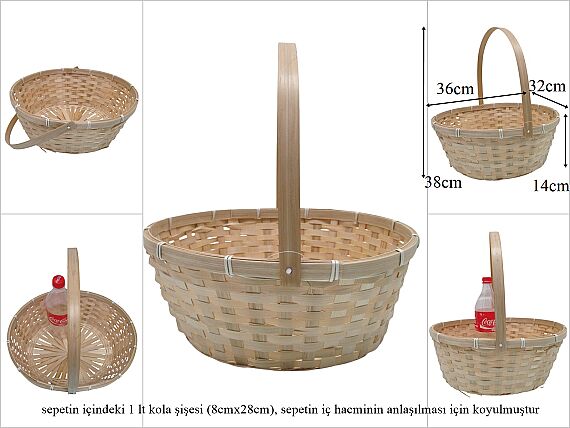 sd52645/K sapı katlanan oval no2 bambu sepet 48 ADET - 1