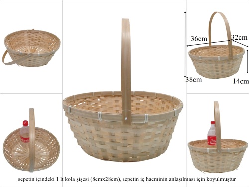 sd52645 sapı katlanan oval no2 bambu sepet - 