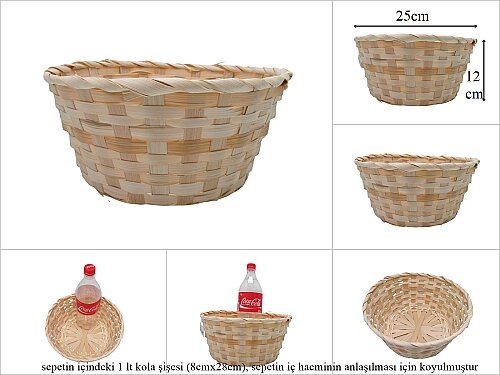 sd52650/K yuvarlak no5 bambu sepet 108 ADET - 108 ADETLİ KOLİ FİYATI %23 İNDİRİMLİ