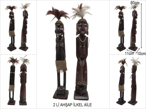 sd52671 otantik ahşap 2 li ilkel aile - 