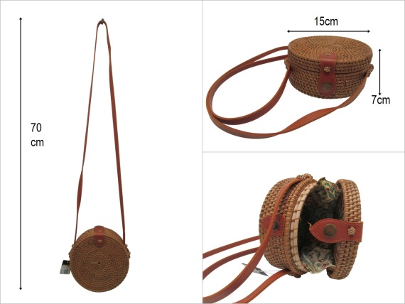 sd52684 yuvarlak rattan çanta - 1