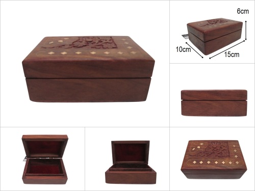 sd52694 no1 pirinç işlemeli el oyması ahşap kutu - 