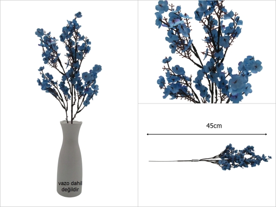 sd52706 dekoratif mavi yapay çiçek dalı - 1