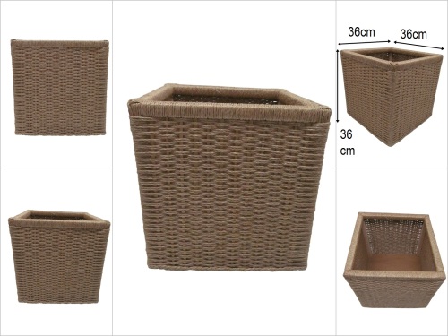 sd52729 ahşap iskelet üzerine sentetik ip örülü düzenleyici depolama sepeti - 