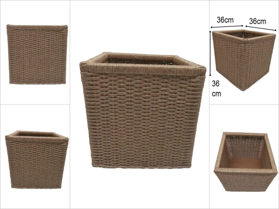 sd52729 ahşap iskelet üzerine sentetik ip örülü düzenleyici depolama sepeti - 1