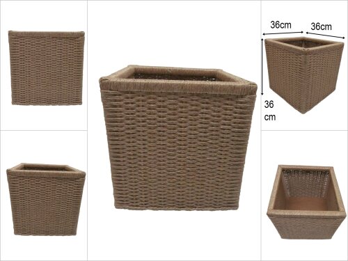 sd52729 ahşap iskelet üzerine sentetik ip örülü düzenleyici depolama sepeti - 