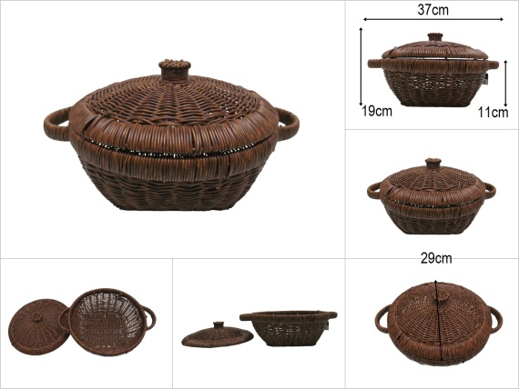 sd52735 metal iskelet üzerine pvc örülü kapaklı tencere sepet - 1