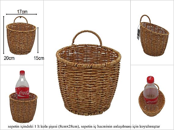 sd52737 metal iskelet üzerine pvc örülü no2 kulplu duvar sepeti - 1
