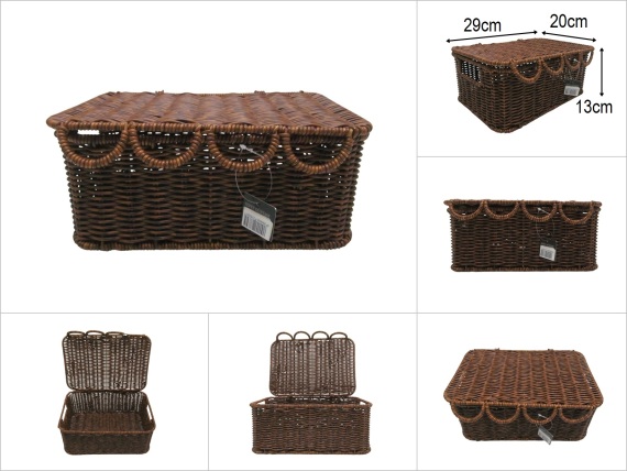 sd52746 metal iskelet üzerine pvc örülü no1 dikdörtgen kapaklı kutu - 1