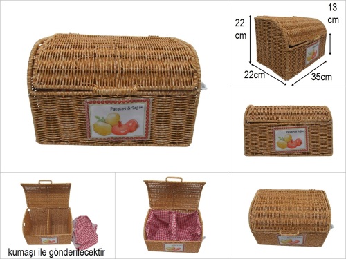 sd52752 metal iskelet üzerine pvc örülü kapaklı bölmeli patates soğan sepeti - 