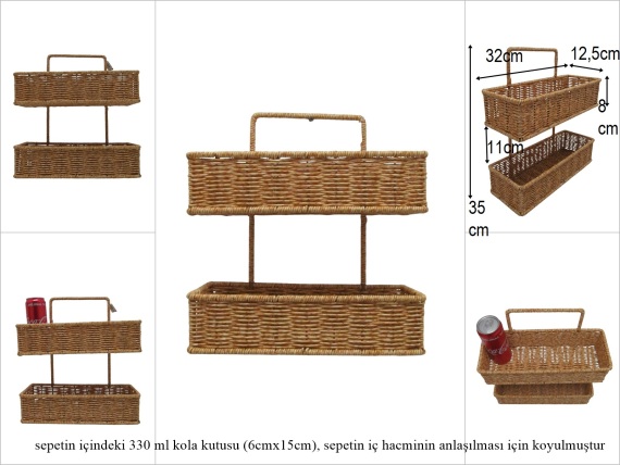 sd52754 metal iskelet üzerine pvc örülü iki katlı duvar rafı - 1
