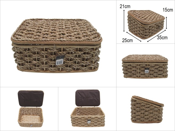 sd52761 dekoratif hasır kapaklı kutu - 1