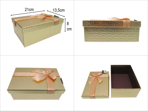sd52804 gold renkli no2 kabartma ciltli kurdelalı hediye kutusu - 