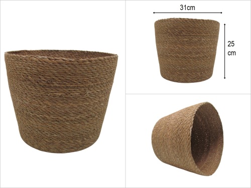 sd52857 dekoratif yuvarlak derin hasır sepet - 