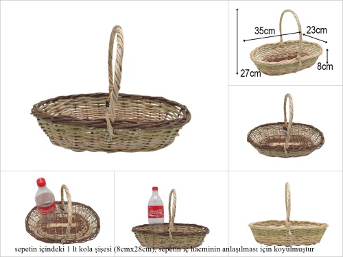 sd52858 üstten saplı sığ oval sepet - 