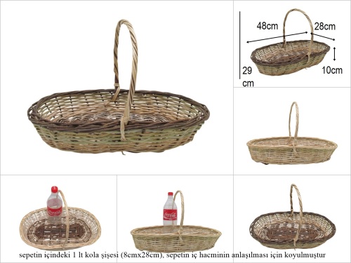 sd52859 üstten saplı oval sığ sepet - 