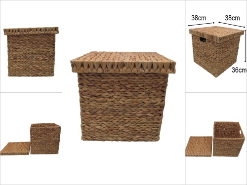 sd52834 metal iskelet üzerine hasır örülü no3 kapaklı sepet kutu - 