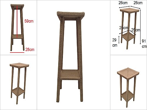sd52851 ahşap kasa üzerine hasır görünümlü sentetik ip örülü çiçeklik no:2 - 