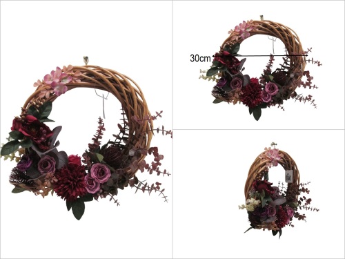 sd52871 dekoratif çiçekli kapı çelengi - 