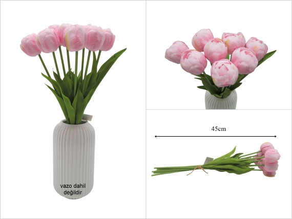 sd52891 8 li yapay pembe lale demeti - 1