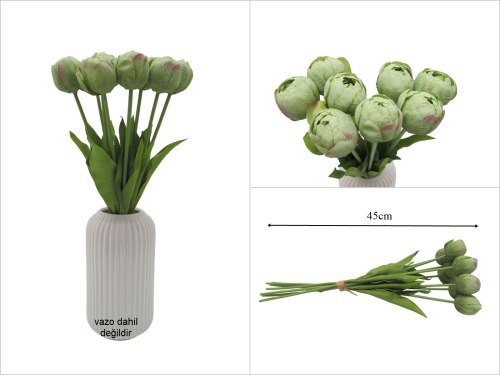 sd52893 8 li yapay fıstık yeşili lale demeti - 