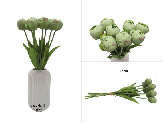 sd52893 8 li yapay fıstık yeşili lale demeti - 1