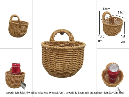 sd52896 metal iskelet üzerine pvc örülü no1 dekoratif kapı duvar sepeti - 