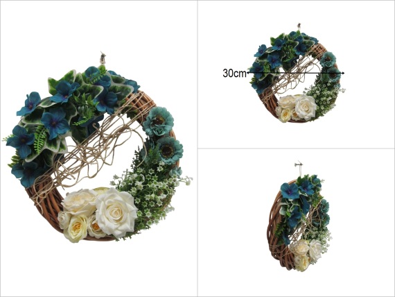 sd52907 dekoratif çiçekli kapı çelengi - 1