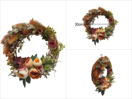 sd52908 dekoratif çiçekli kapı çelengi - 