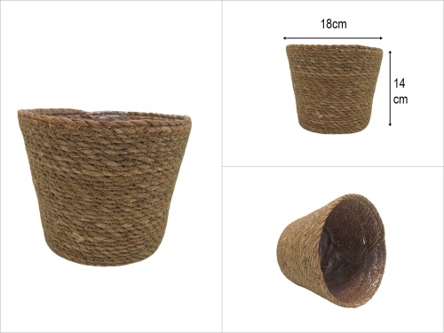 sd52942 dekoratif yuvarlak derin hasır sepet - 