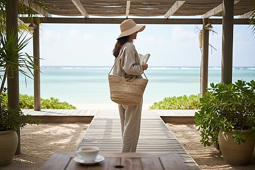 sd52945 bej pamuk ip dekorlu kulplu askılı hasır çanta - (1)