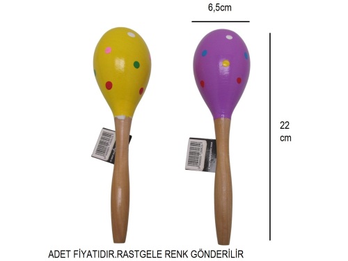 sd52990 ahşap renkli yumurta marakas asorti - 
