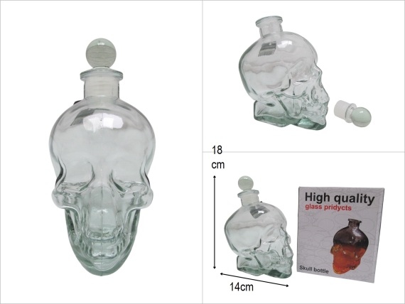 sd53006 dekoratif kurukafa cam şişe - 1