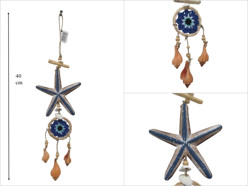 sd53042 deniz kabuklu ,ahşap denizyıldızı, makrome - 