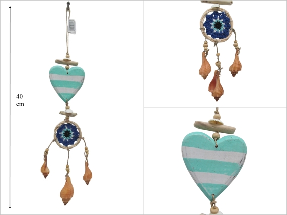 sd53044 deniz kabuklu ,ahşap kalp, makrome - 1