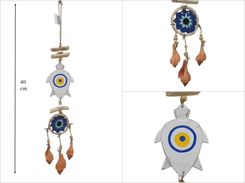 sd53047 deniz kabuklu ,ahşap kaplumbağa, makrome - 