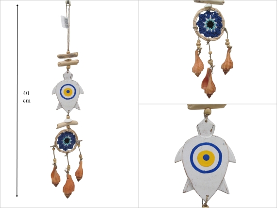 sd53047 deniz kabuklu ,ahşap kaplumbağa, makrome - 1