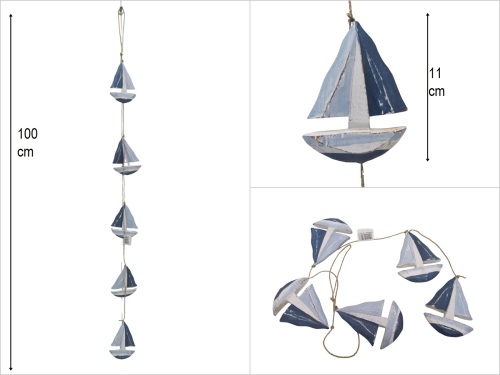 sd53054 ahşap 5 li yelkenli sarkıt - 