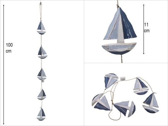 sd53054 ahşap 5 li yelkenli sarkıt - 1