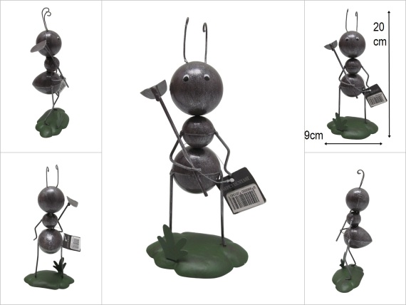 sd53063 dekoratif çapalı bahçıvan metal karınca biblo - 1