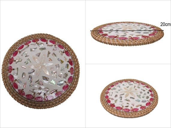sd53153 dekoratif sedefli rattan altlık nihale - 1