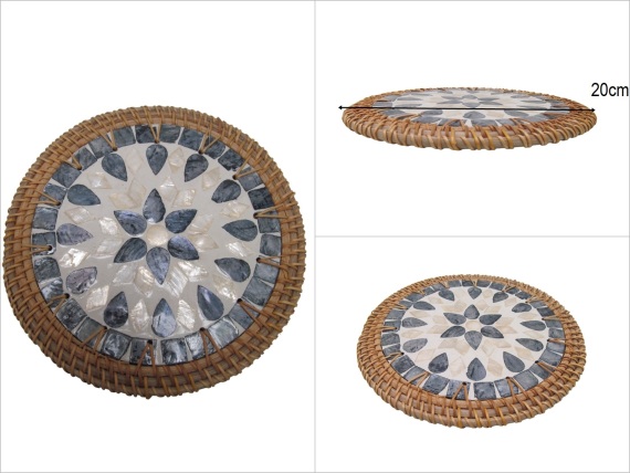 sd53155 dekoratif sedefli rattan altlık nihale - 1