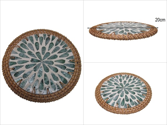 sd53156 dekoratif sedefli rattan altlık nihale - 1